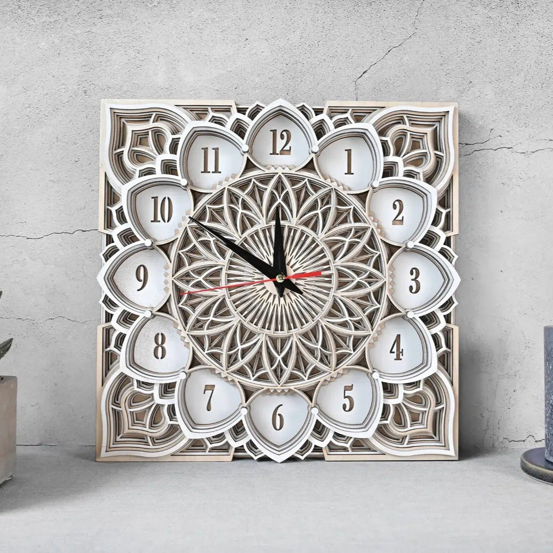 3D 8-layer Mandala Clock