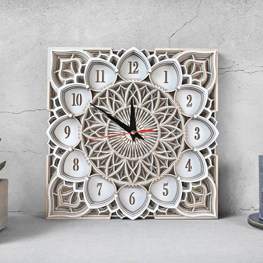 3D 8-layer Mandala Clock
